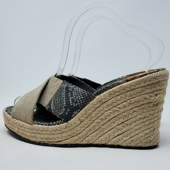 Donald J. Pliner Tan and Black Wedges - Picture 5 of 10